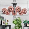 Ripoll ceiling light, globe light coppery, 7-light sources