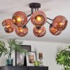 Ripoll ceiling light, globe light coppery, 7-light sources