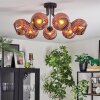 Ripoll ceiling light, globe light coppery, 7-light sources