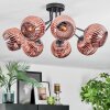 Ripoll ceiling light, globe light coppery, 7-light sources