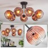 Ripoll ceiling light, globe light clear, coppery, 7-light sources