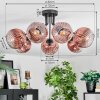 Ripoll ceiling light, globe light clear, coppery, 7-light sources