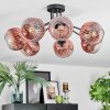 Ripoll ceiling light, globe light clear, coppery, 7-light sources