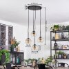 Ripoll hanging light, globe light, Cluster pendant lamp Amber, clear, 4-light sources