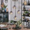 Ripoll hanging light, globe light, Cluster pendant lamp clear, Smoke-coloured, 4-light sources
