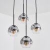 Ripoll hanging light, globe light, Cluster pendant lamp clear, Smoke-coloured, 4-light sources