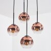 Ripoll hanging light, globe light, Cluster pendant lamp clear, coppery, 4-light sources