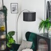 Soungou floor lamp, Arch lamps matt nickel, black, 1-light source, Fabric shade