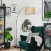 Soungou floor lamp, Arch lamps matt nickel, black, 1-light source, Fabric shade