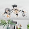 Koyoto ceiling light, globe light 82 cm Amber, clear, Smoke-coloured, 7-light sources