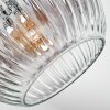 Ripoll ceiling light, globe light chrome, clear, Smoke-coloured, 7-light sources