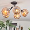 Ripoll ceiling light, globe light Amber, 5-light sources