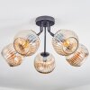 Ripoll ceiling light, globe light Amber, 5-light sources