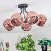 Ripoll ceiling light, globe light coppery, 5-light sources