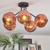 Ripoll ceiling light, globe light coppery, 5-light sources