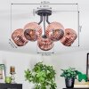 Ripoll ceiling light, globe light coppery, 5-light sources
