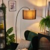 Soungou floor lamp, Arch lamps chrome, black, 1-light source, Fabric shade