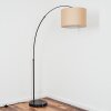 Soungou floor lamp, Arch lamps chrome, black, 1-light source, Fabric shade