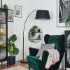 Bassagoda floor lamp, Arch lamps chrome, black, 1-light source, Fabric lampshade