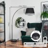 Bassagoda floor lamp, Arch lamps chrome, black, 1-light source, Fabric lampshade
