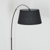 Bassagoda floor lamp, Arch lamps chrome, black, 1-light source, Fabric lampshade