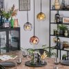 Ripoll hanging light, globe light, Cluster pendant lamp chrome, gold, clear, coppery, Smoke-coloured, 3-light sources