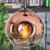 Ripoll hanging light, globe light, Cluster pendant lamp chrome, gold, clear, coppery, Smoke-coloured, 3-light sources