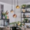 Ripoll hanging light, globe light, Cluster pendant lamp chrome, gold, clear, coppery, Smoke-coloured, 3-light sources