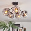Ripoll ceiling light, globe light clear, Smoke-coloured, 5-light sources