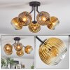 Ripoll ceiling light, globe light gold, clear, 5-light sources