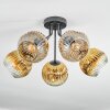 Ripoll ceiling light, globe light gold, clear, 5-light sources