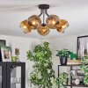 Ripoll ceiling light, globe light gold, clear, 5-light sources