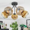 Ripoll ceiling light, globe light gold, clear, 5-light sources