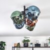 Ripoll ceiling light, globe light blue, green, coppery, 5-light sources