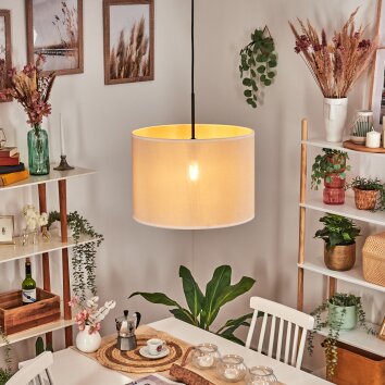 Bassagoda hanging light, pendant light beige, white, 1-light source