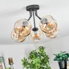 Ripoll ceiling light, globe light Amber, 5-light sources