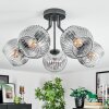 Ripoll ceiling light, globe light clear, Smoke-coloured, 5-light sources