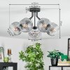 Ripoll ceiling light, globe light clear, Smoke-coloured, 5-light sources