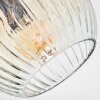 Ripoll ceiling light, globe light Amber, clear, 5-light sources