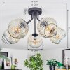 Ripoll ceiling light, globe light Amber, clear, 5-light sources