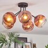 Ripoll ceiling light, globe light clear, coppery, 5-light sources