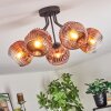 Ripoll ceiling light, globe light clear, coppery, 5-light sources