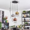 Ripoll hanging light, globe light, Cluster pendant lamp chrome, gold, clear, coppery, Smoke-coloured, 3-light sources