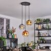 Ripoll hanging light, globe light, Cluster pendant lamp chrome, gold, clear, coppery, Smoke-coloured, 3-light sources