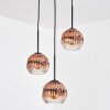 Ripoll hanging light, globe light, Cluster pendant lamp clear, coppery, 3-light sources