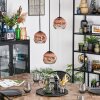 Ripoll hanging light, globe light, Cluster pendant lamp clear, coppery, 3-light sources
