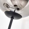 Ripoll globe light, floor lamp chrome, Smoke-coloured, 3-light sources