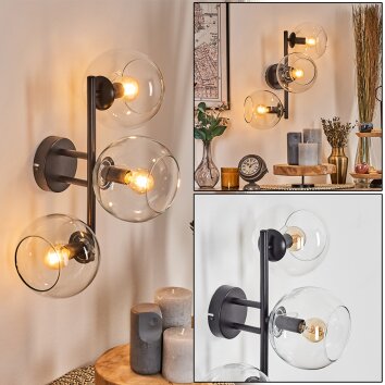 Koyoto globe light, wall light clear, 3-light sources