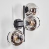 Koyoto globe light, wall light chrome, clear, Smoke-coloured, 3-light sources
