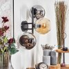 Koyoto globe light, wall light Amber, chrome, Smoke-coloured, 3-light sources